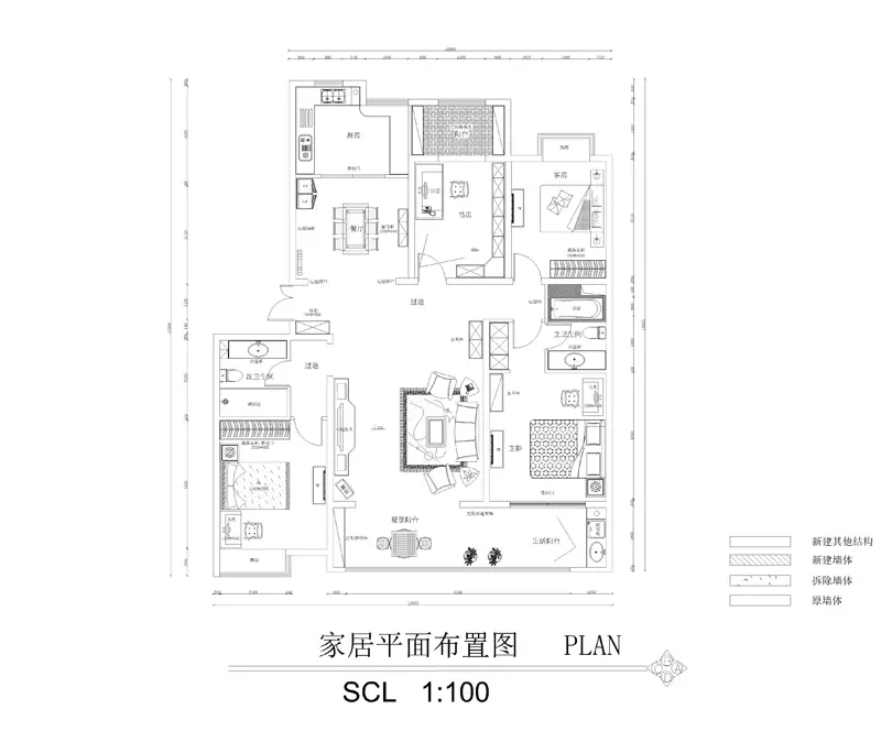 130平米美式乡村风格韩家川四居室装修案例欣