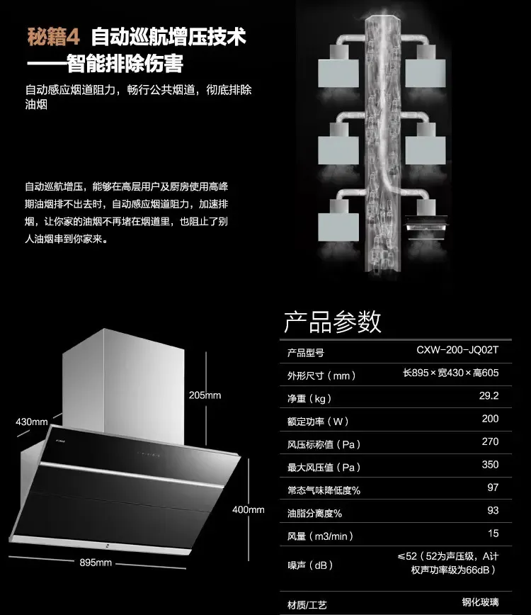 方太(fotile) cxw-200-jq02t 触控侧吸式