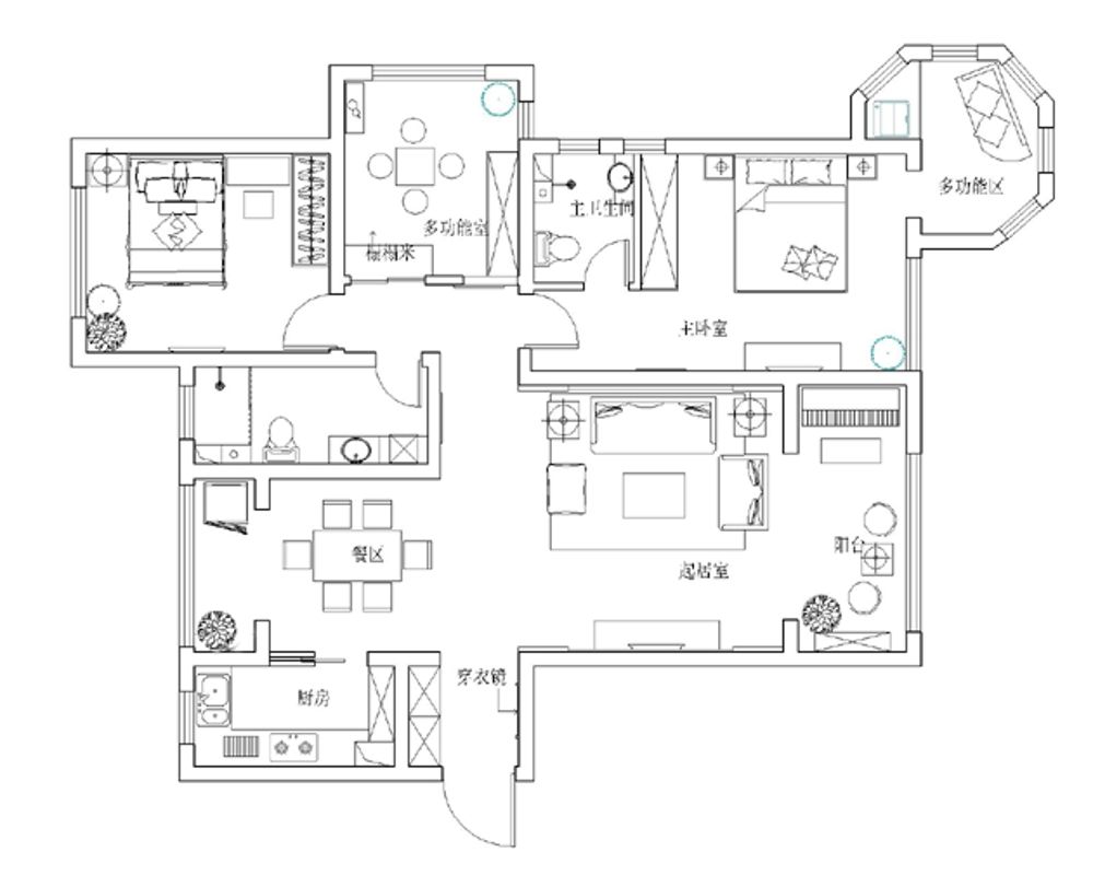 国赫红珊湾—简约风格—150平米三居室