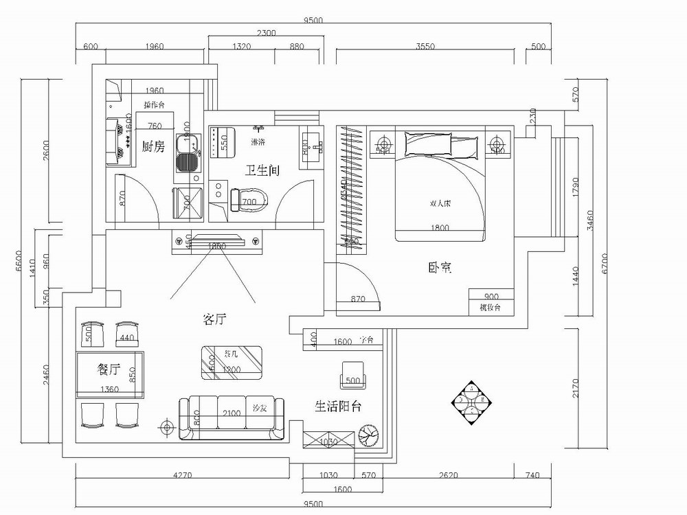 华城领袖一室一厅一厨一卫