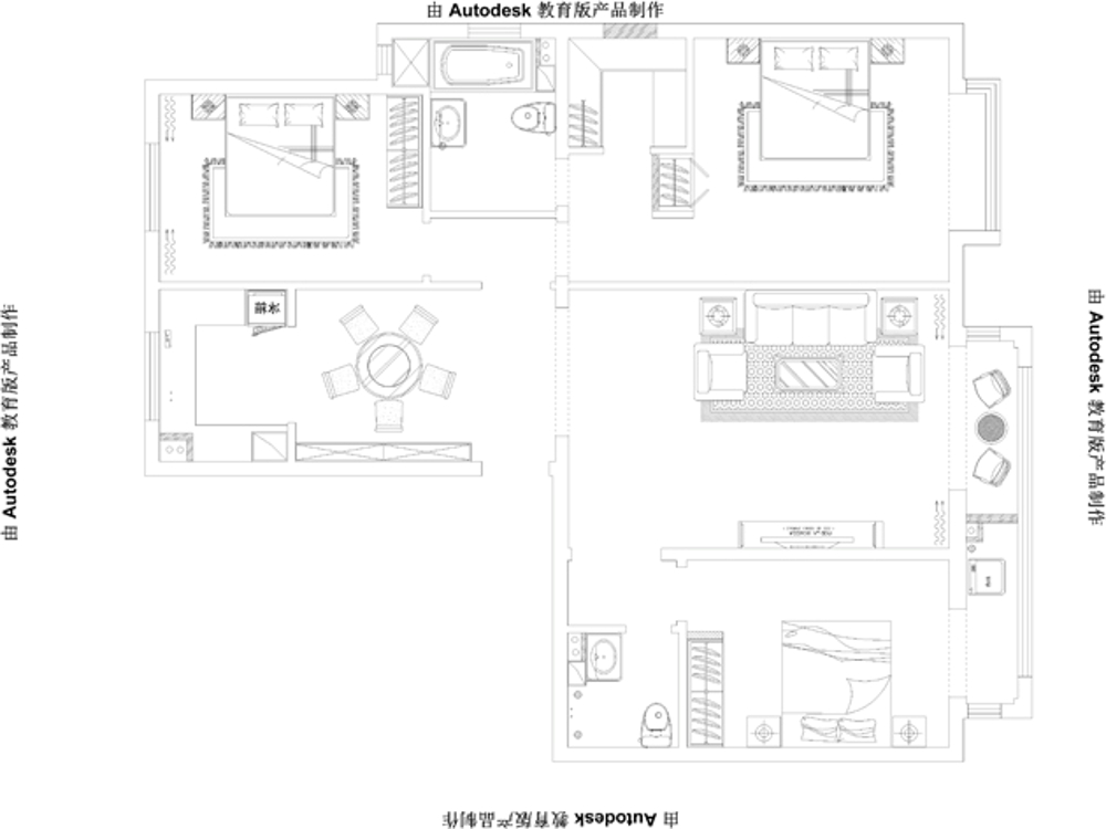 建投十号院—新中式风格—172平米三居室