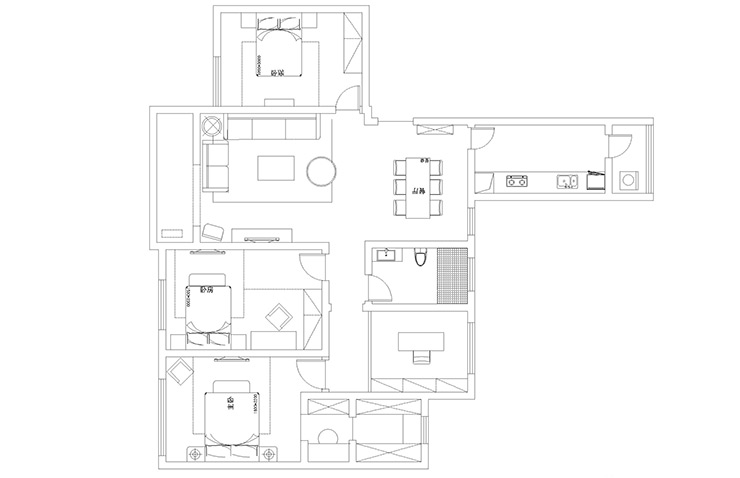 永威五月花城176平四居室欧式风格设计方案