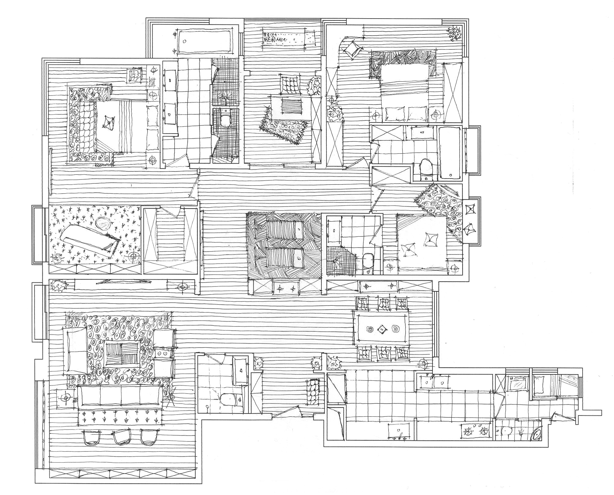 华远裘马都现代新古典风格五居室装修效果图