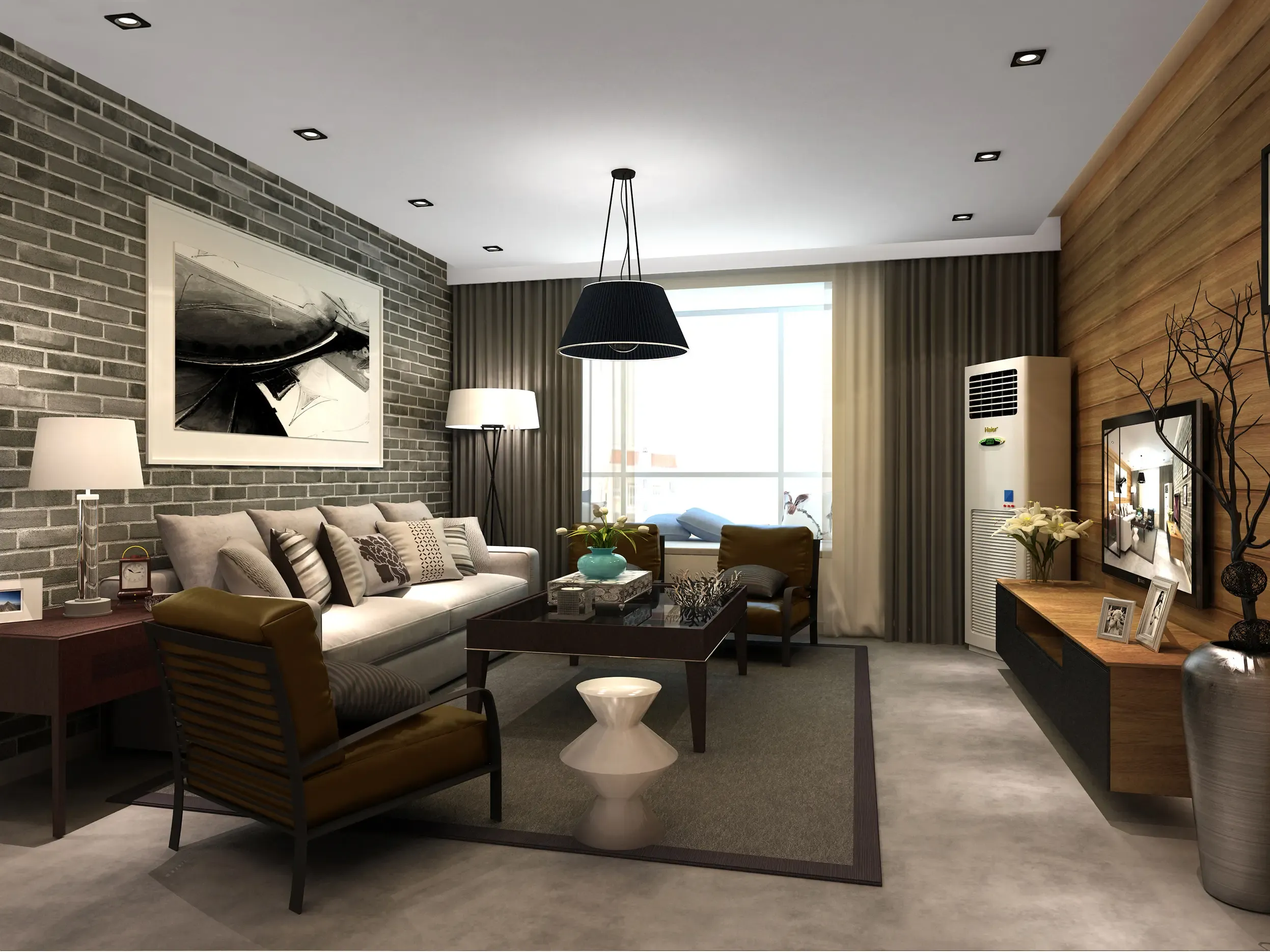 港式风格三居室136平米25万-远洋山水装修案例-北京房天下家居装修网