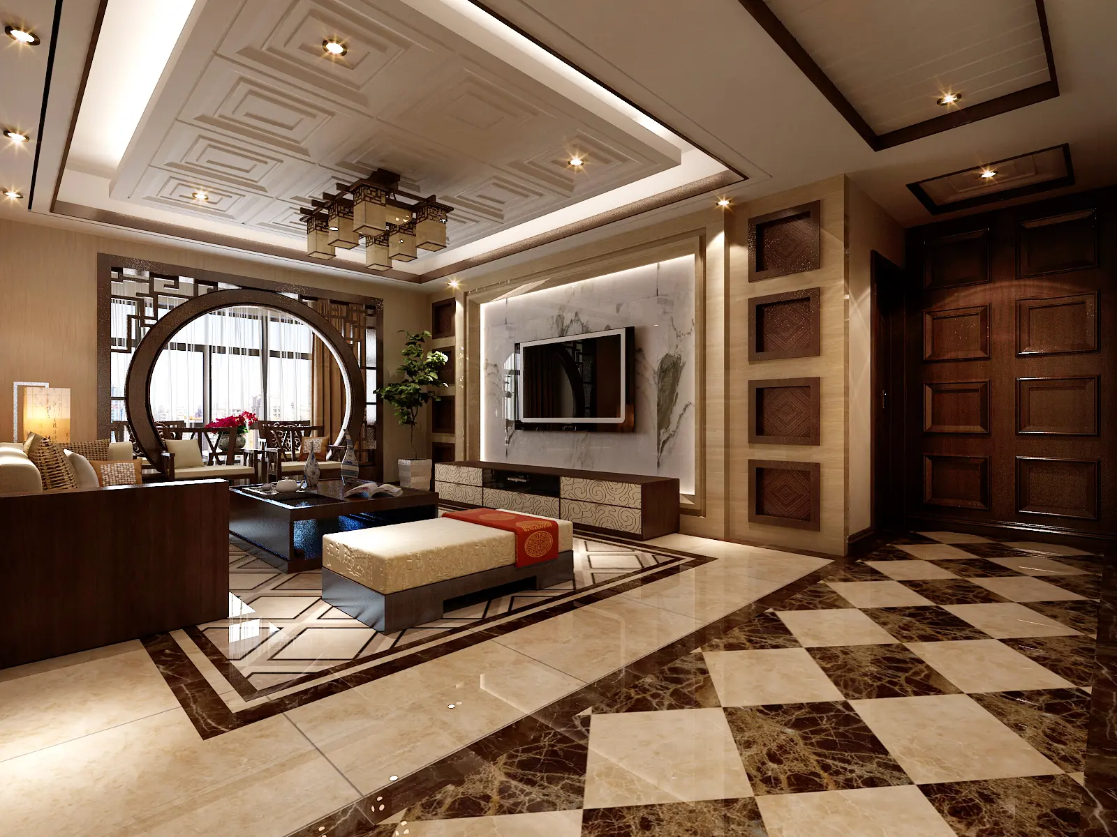 建业贰号城邦大户型设计高大上装修