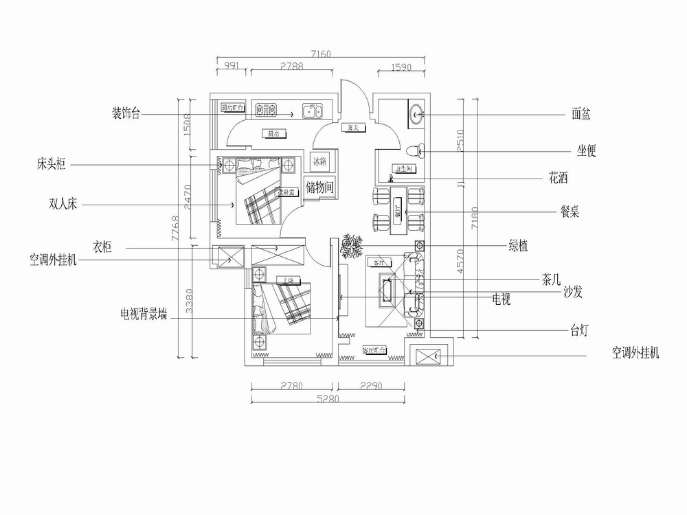 力天装饰-米兰阳光-71㎡-现代简约