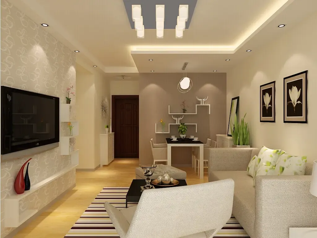 现代简约二居室90平米5.3万-未来名家装修案例-郑州房天下家居装修网