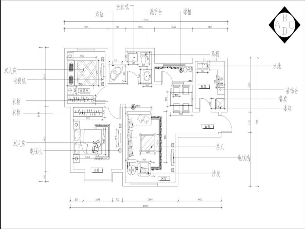 北辰新天地盛景湾12号楼2-23层B1户型