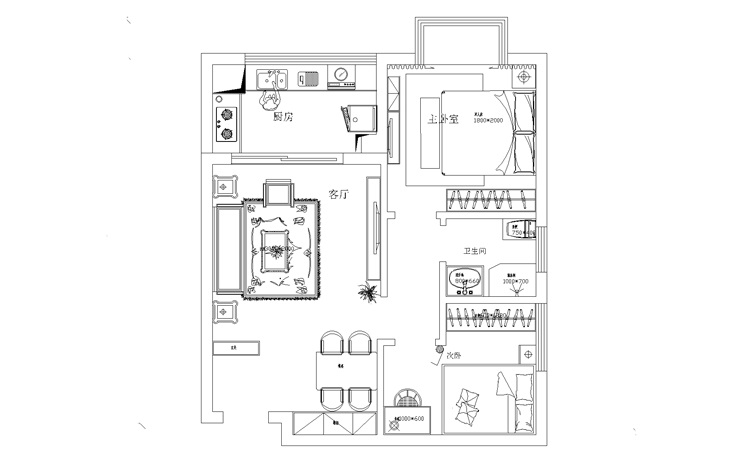 清新小欧式-88平米-二居室婚房