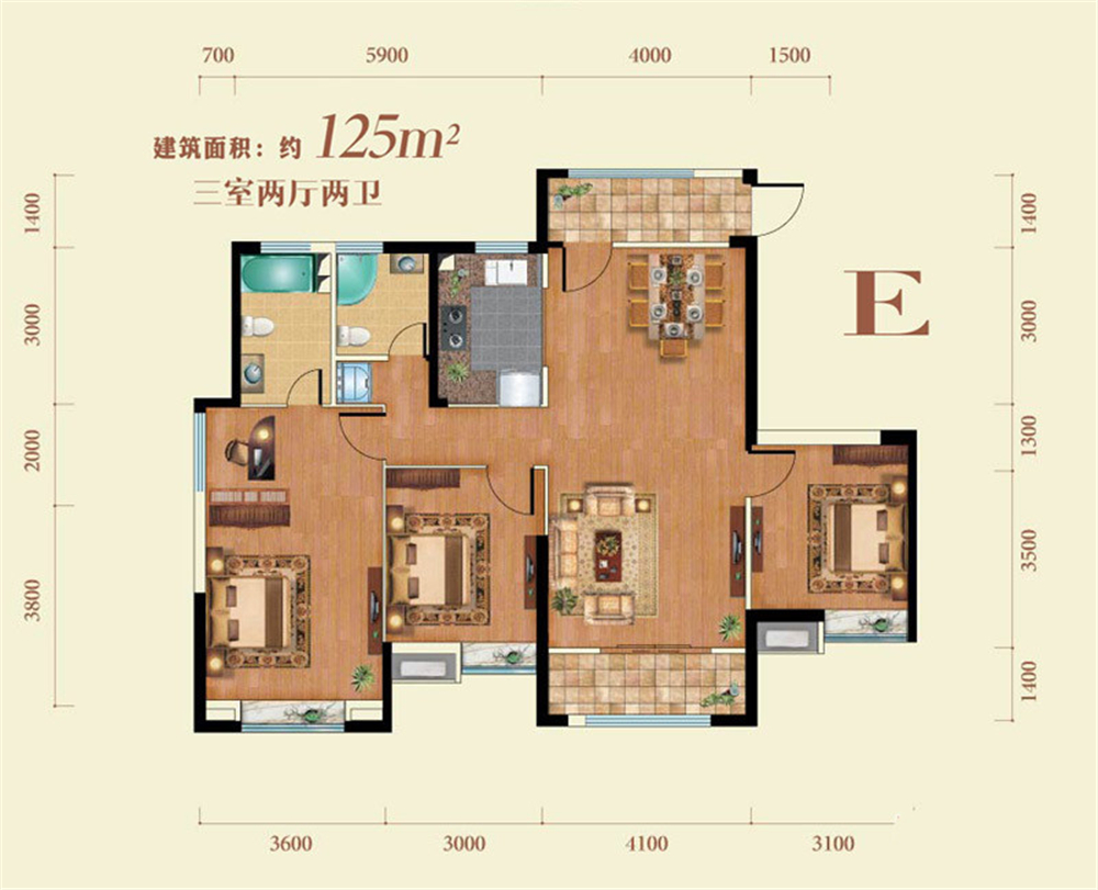 简欧风格--三居室——125平米很有质感的家
