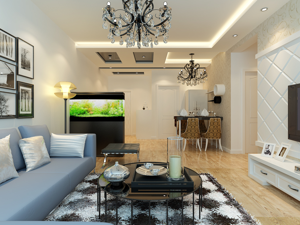 新加坡城-现代简约-二居室简洁明快的设计