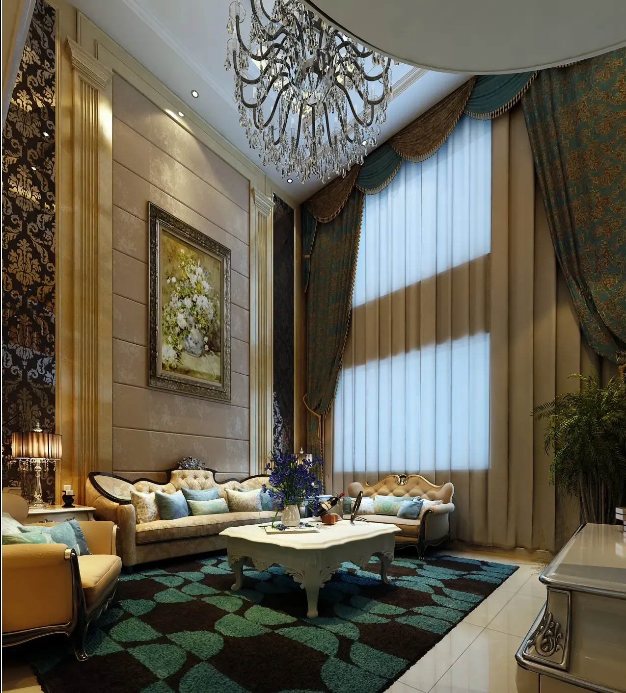 新世界阳光花园欧式风格软装