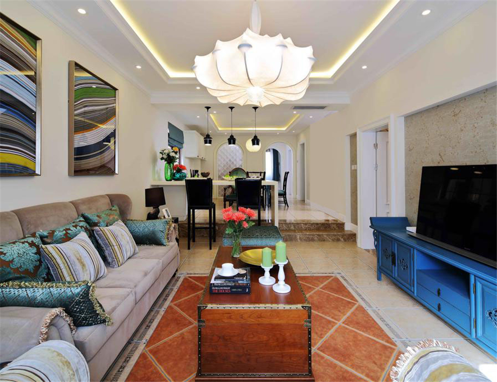 地中海风格--三居室——140平米都市蔚蓝海