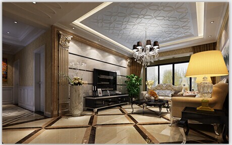 鑫苑现代城136平三居室法式风格设计方案