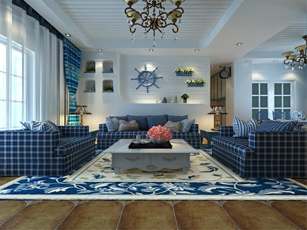 地中海风格--三居室——135平米蔚蓝