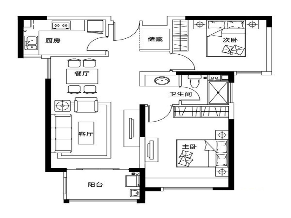 两室简约优雅风