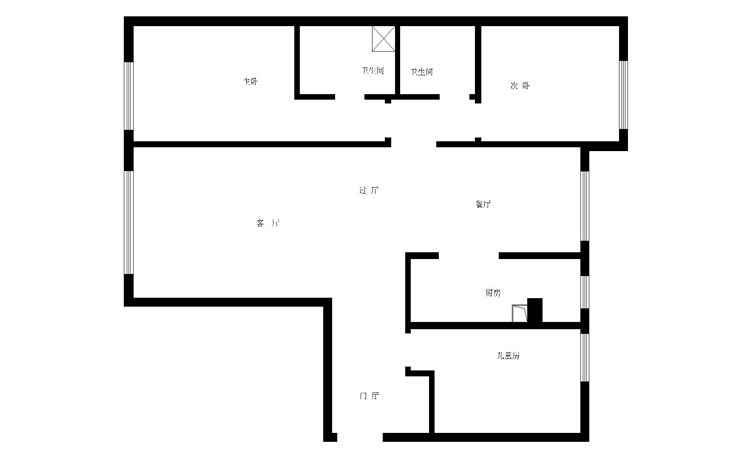 正商蓝海港湾126平三居室简约风格设计方案