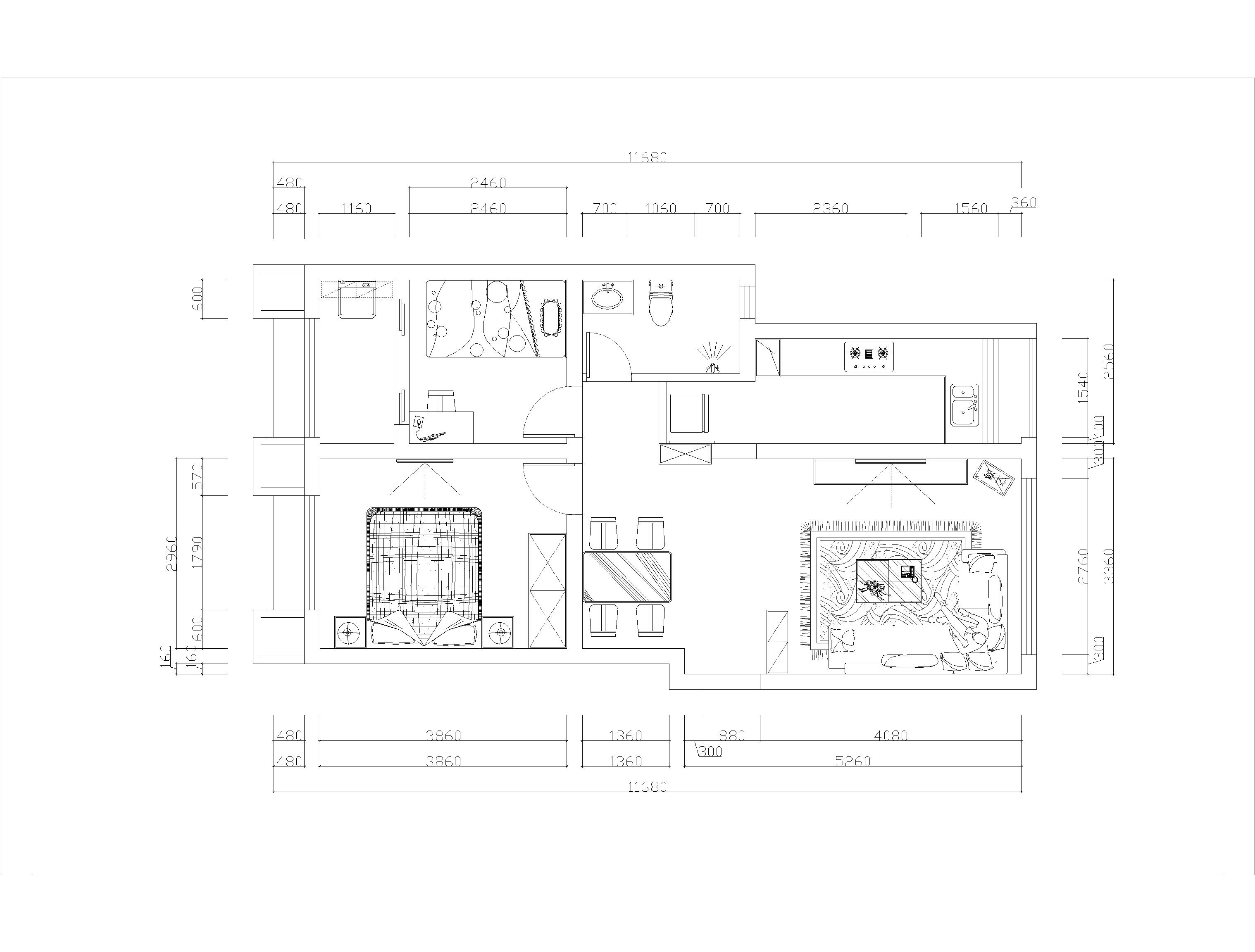 润城90平两居室现代简约风格装修效果图