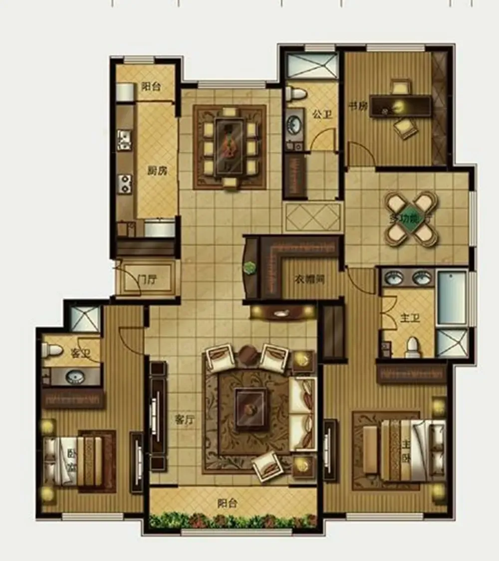 海河大观—简欧—三室