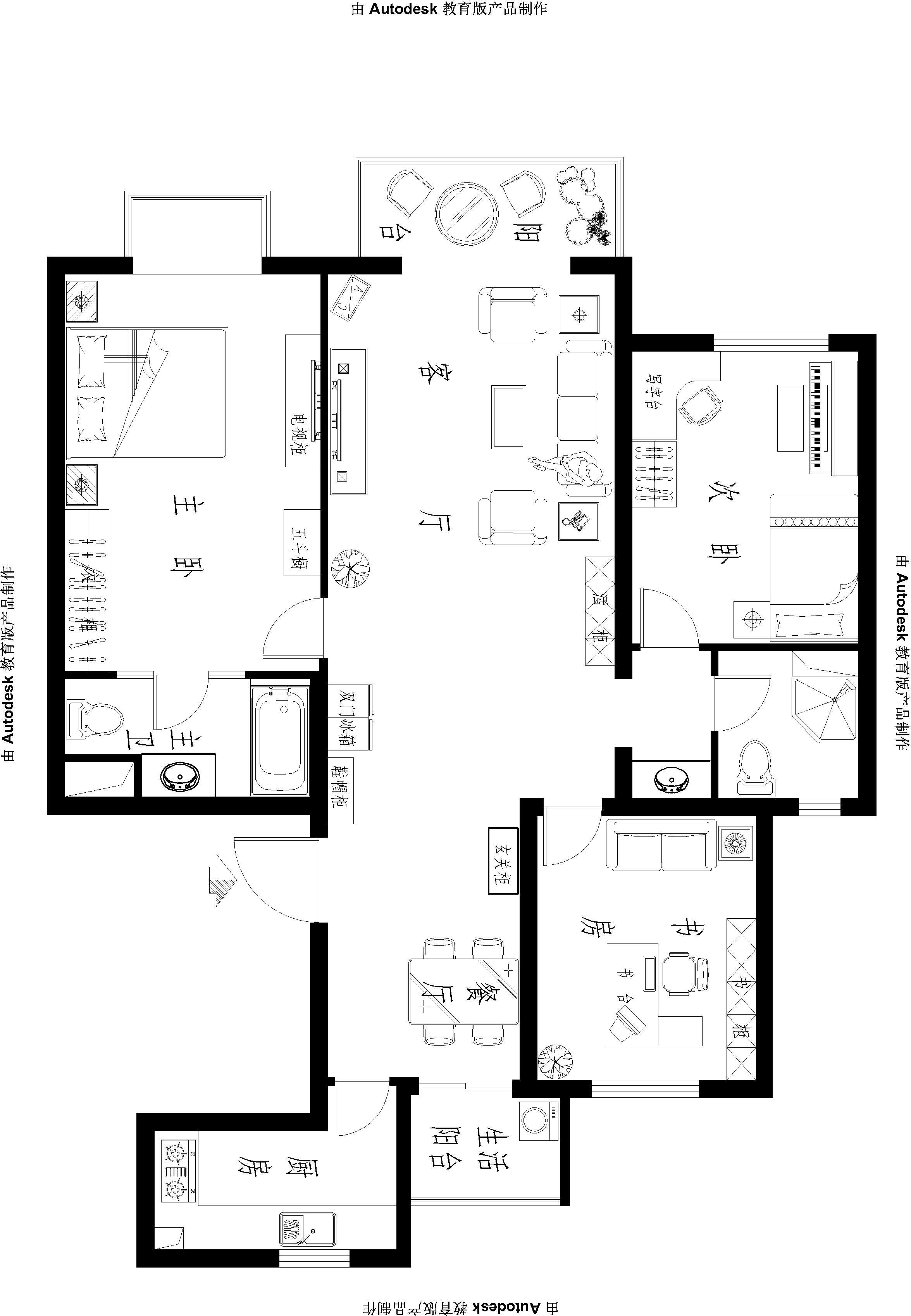 会展壹号三居室欧式风格