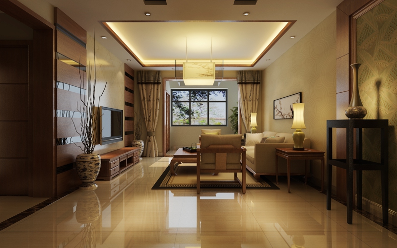 锦艺国际轻纺城120平三室两厅中式简约风格装