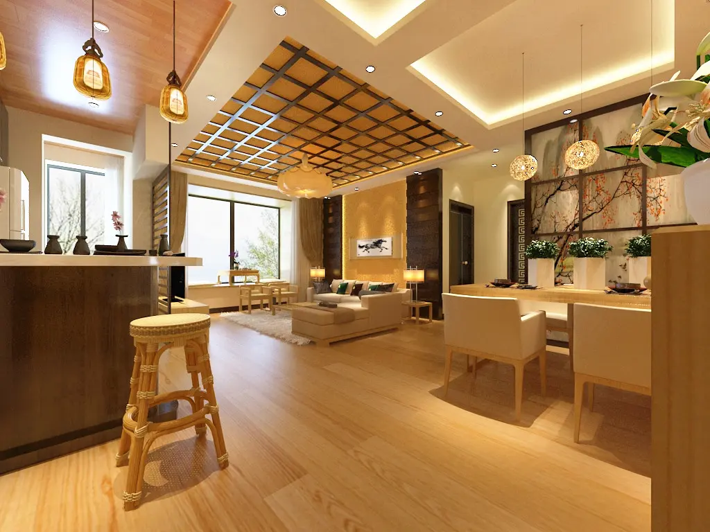 天津湾92平日式装修风格效果图