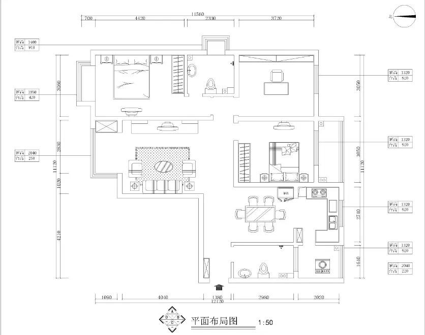 万达广场三居欧式田园风格