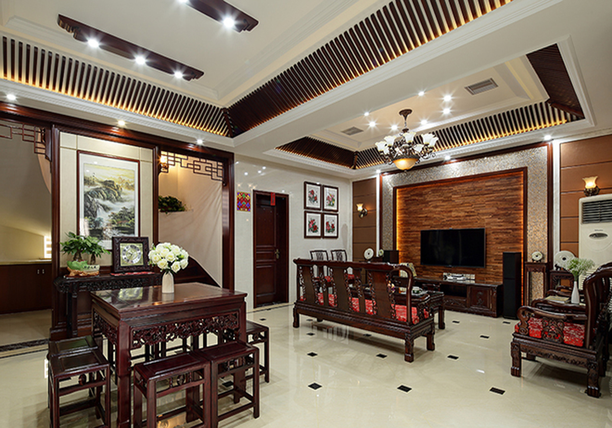 中式风格-四居室-客厅-行之舰装饰