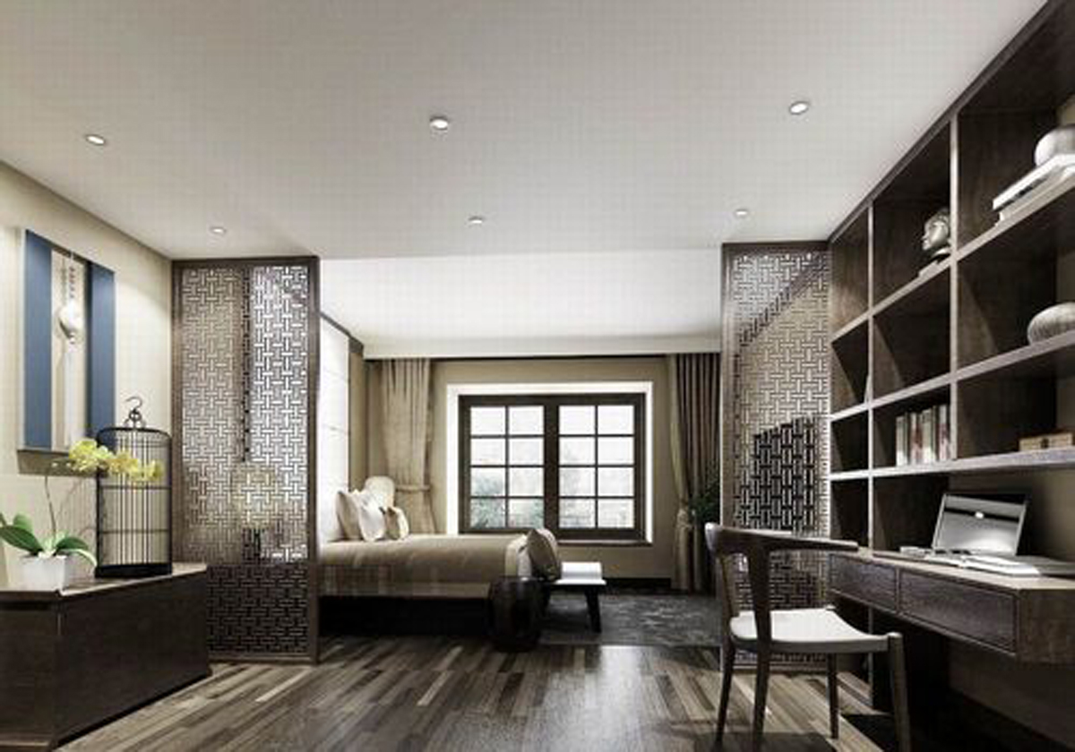 中式风格-客厅-一居室-行之舰装饰有限公司