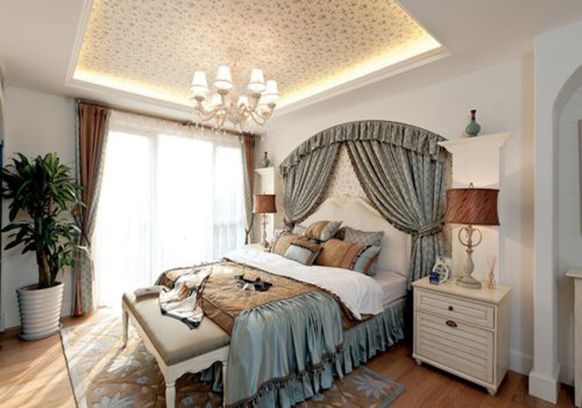 地中海风格-三居室-卧室-行之舰装饰有限公司
