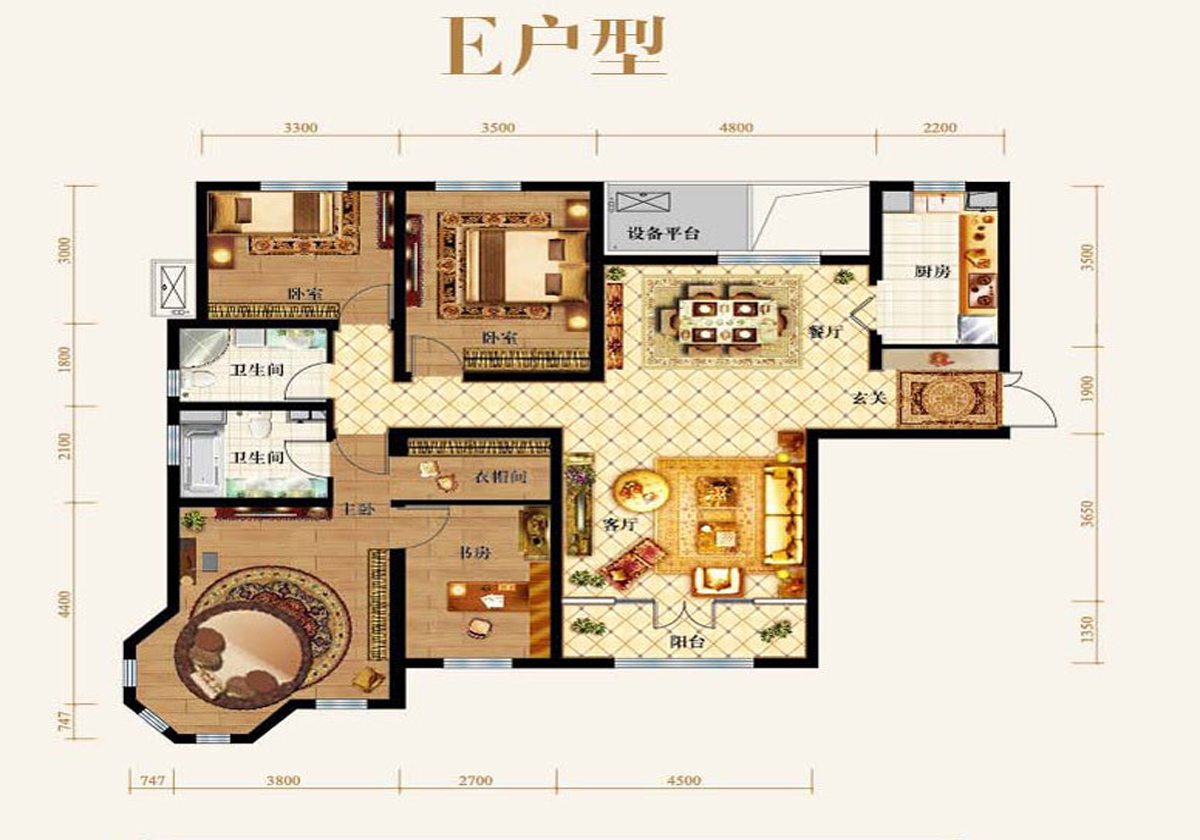 西式古典-四居室-玄关-行之舰装饰有限公司