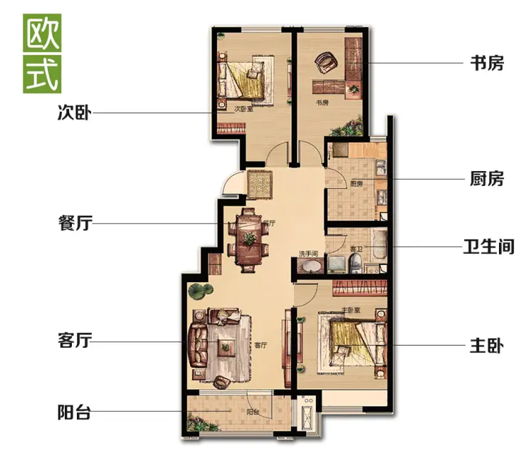 【保利香槟国际】108平米欧式风采