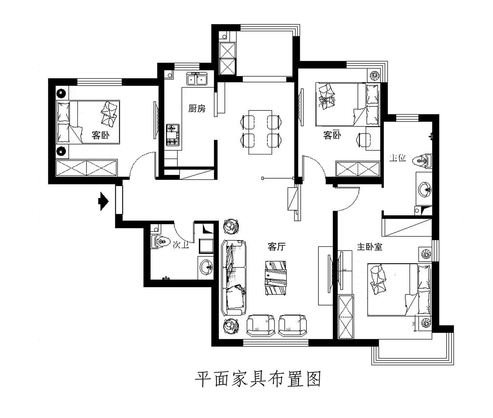 金盏嘉园简欧风格三居室