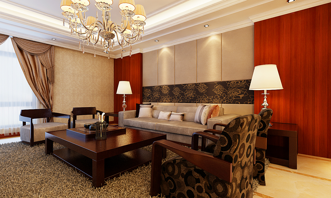 国龙绿城怡园三室两厅150平欧式简约风格装修