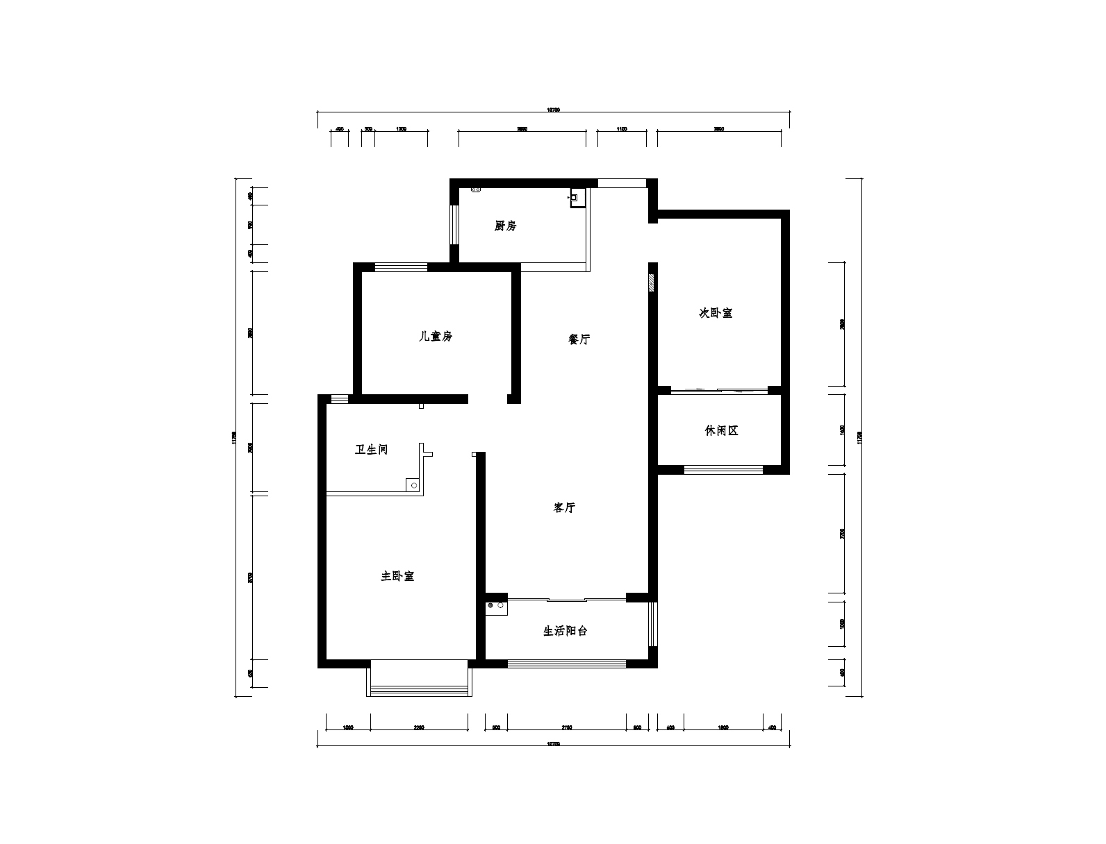 橄榄城伍号院三居室现代简约风格装修效果图