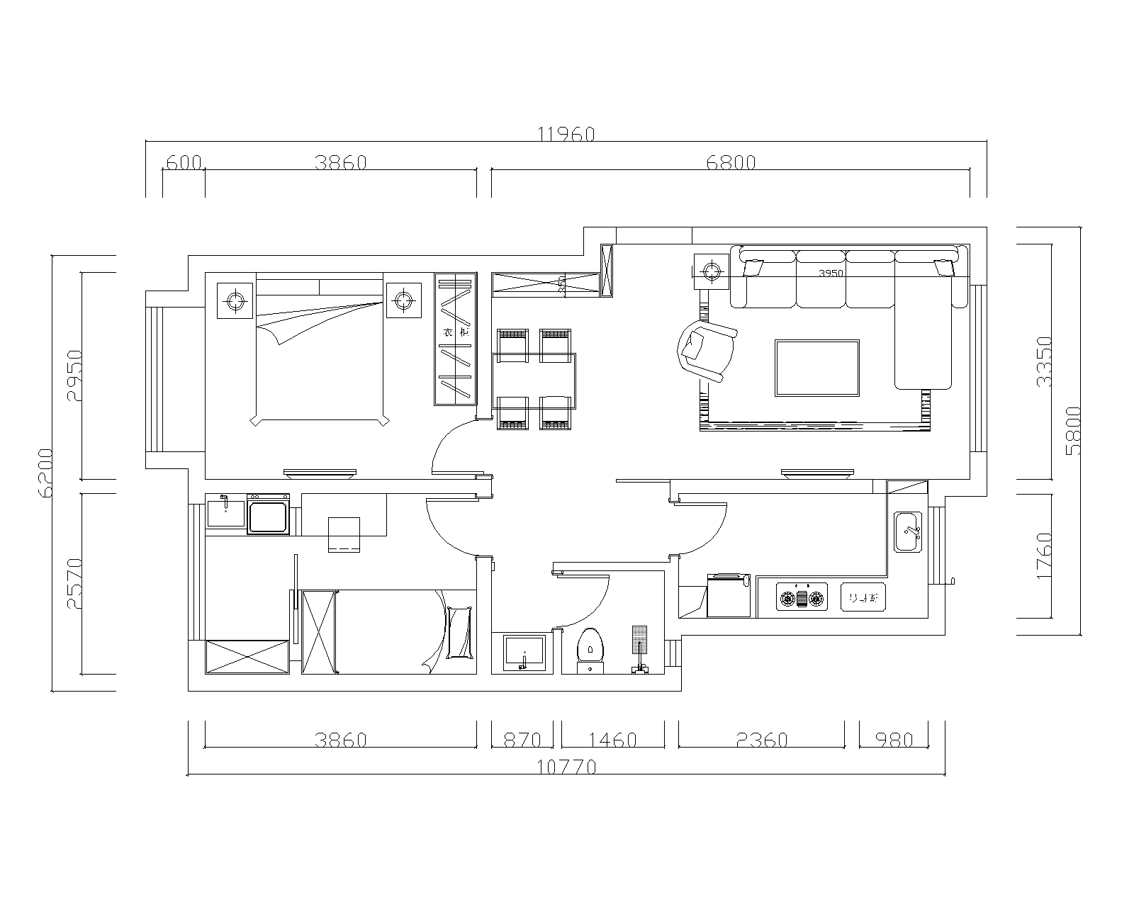 伍号院-两居室-现代简约风格装修效果图