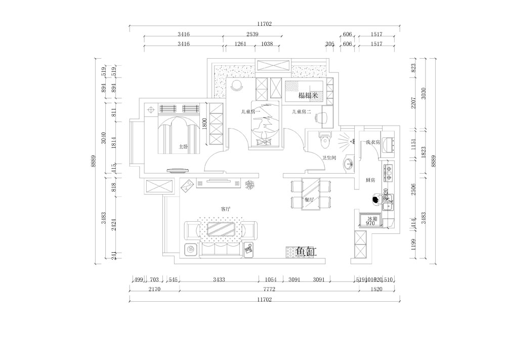 力天装饰-津南新城-90.02㎡-现代简约