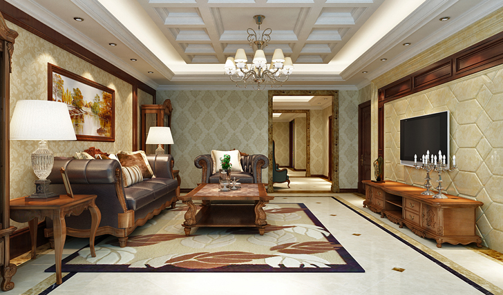 恒大华府-280平米美式新古典四室二厅装修案