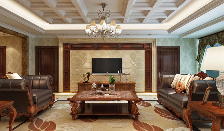 恒大华府-280平米美式新古典四室二厅装修案