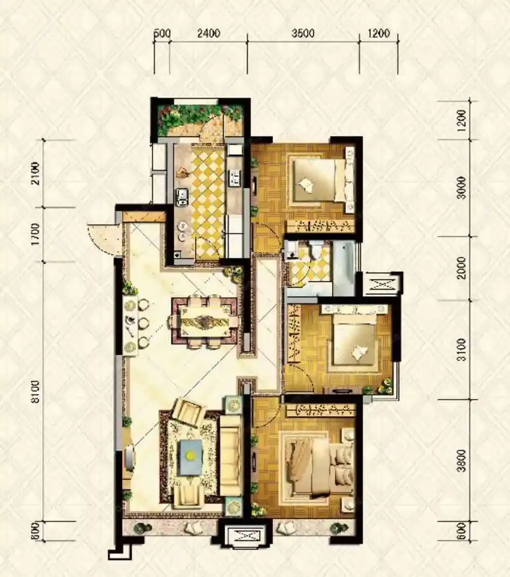 117平米金地铂悦精致优雅的设计