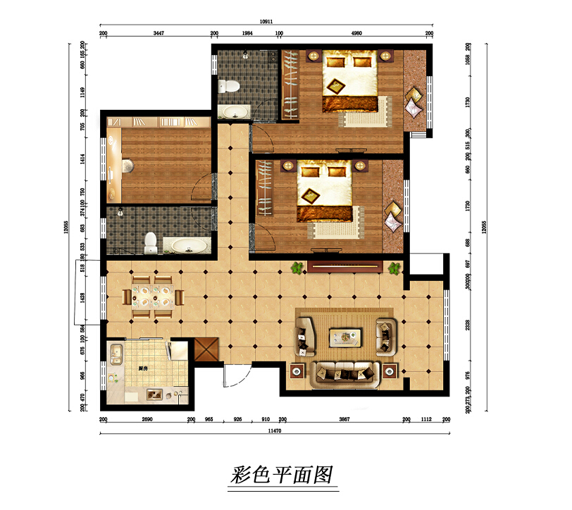 鲁能7号院水岸公馆-简欧-三居