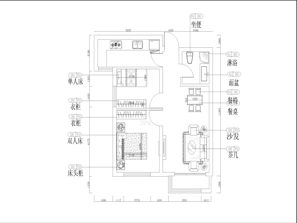 【力天装饰】和泓四季恋城 两居室 北欧风格