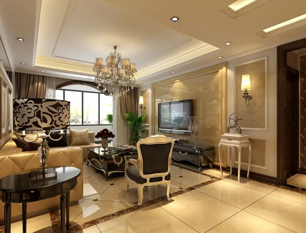 简欧风格三居室124平米15万-卓越蔚蓝群岛装修案例-青岛房天下家居