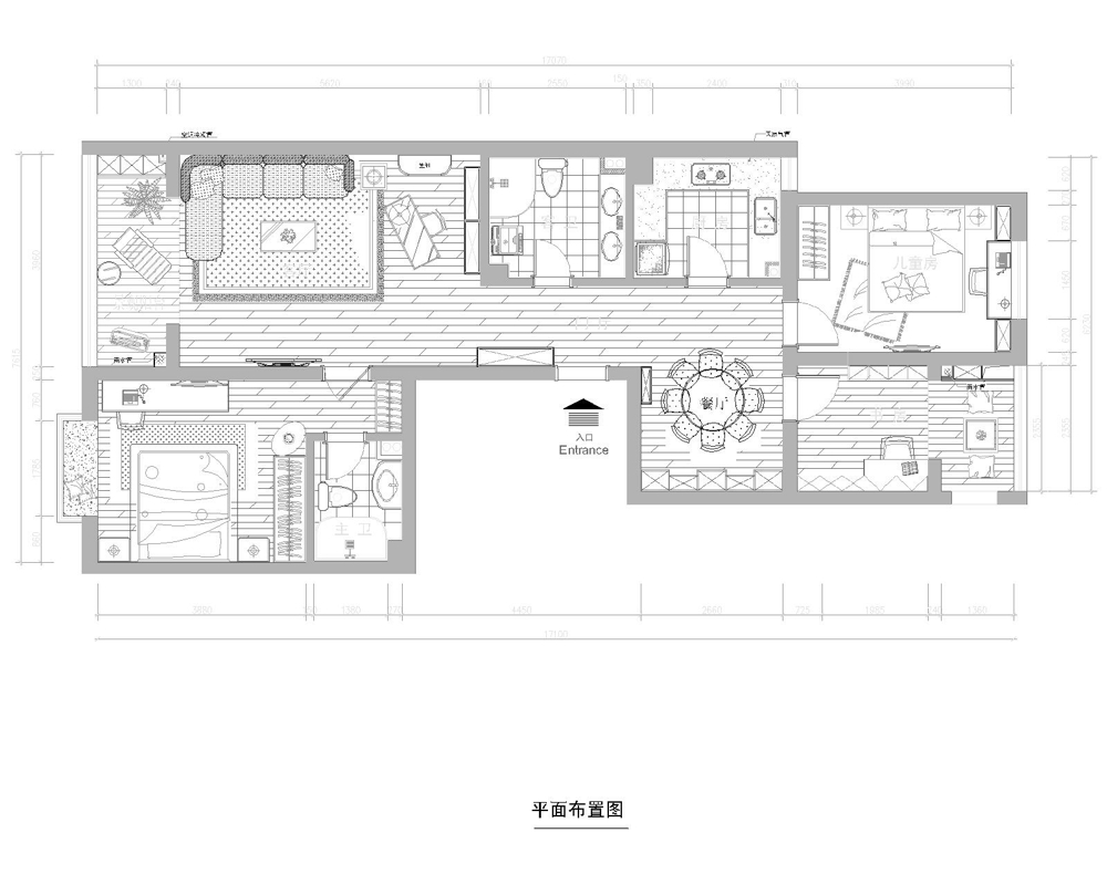 太原银海水韵中式风格132平米家装设计案例