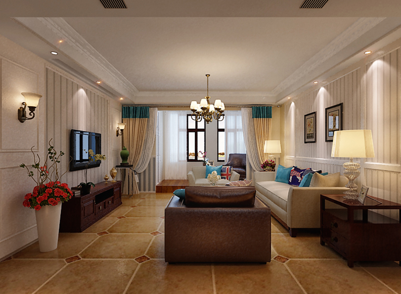 想象国际二期三室两厅美式风格设计