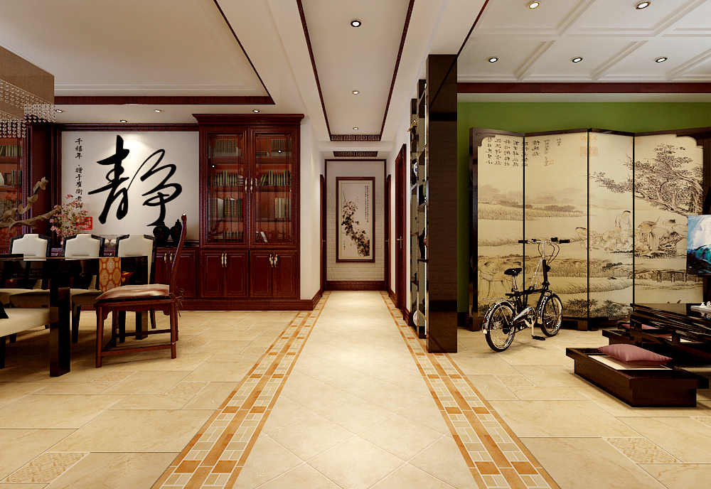 海棠湾3居室新中式风格