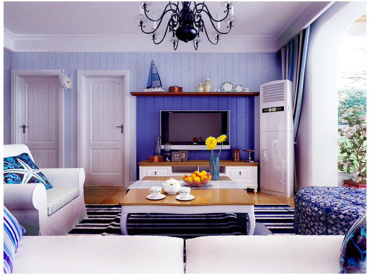 紫睿天和两室两厅地中海风格设计
