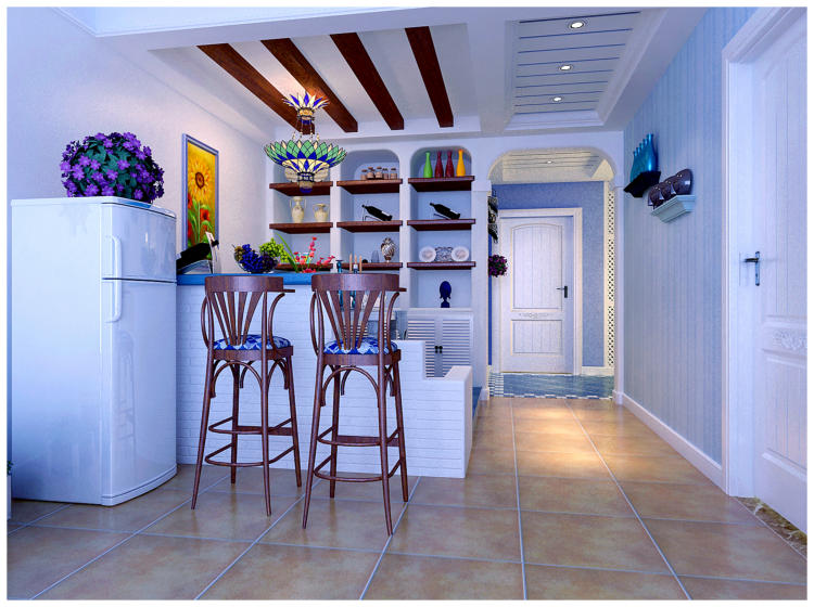 紫睿天和两室两厅地中海风格设计