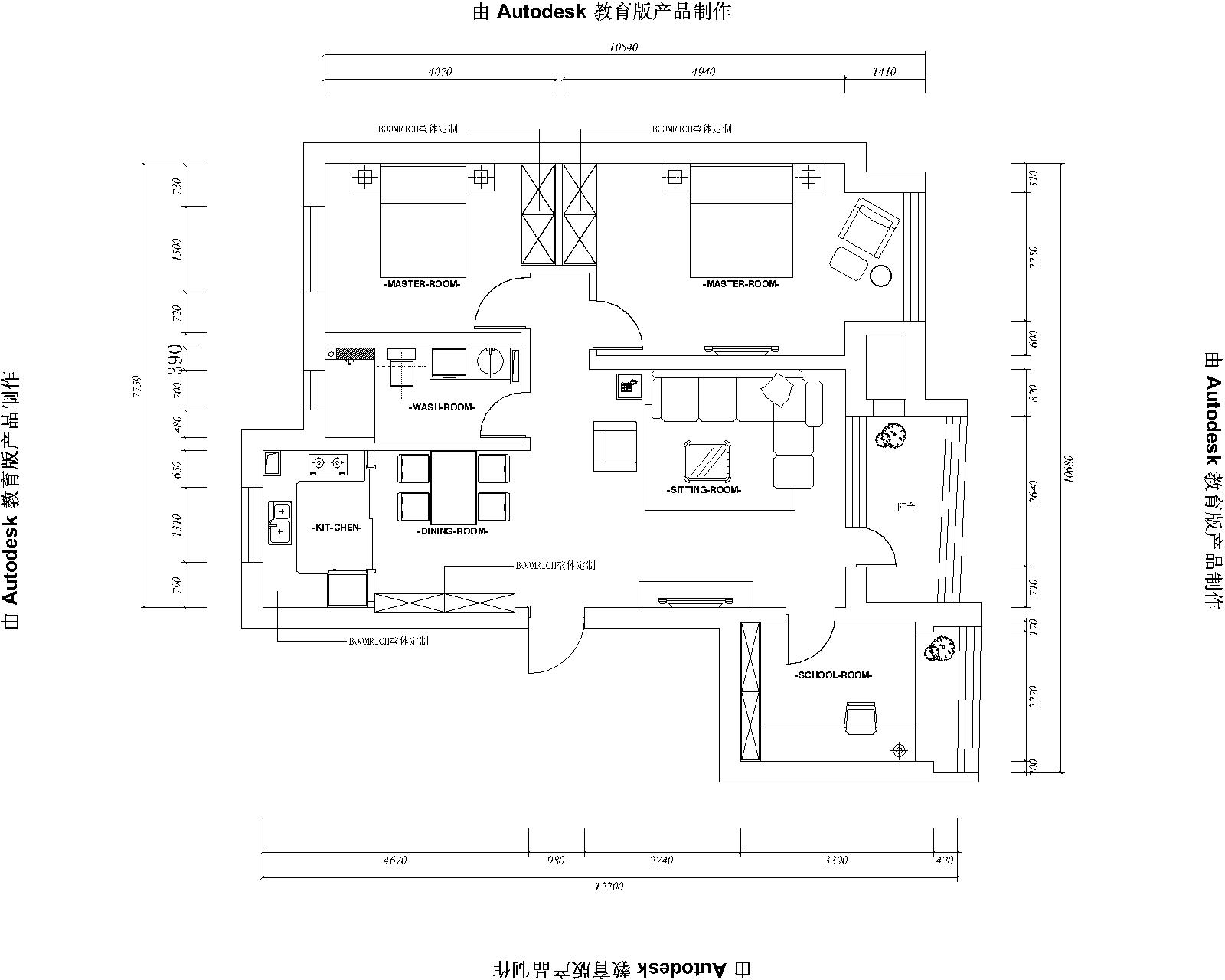 坤湖郦舍88平现代简约风格三居室