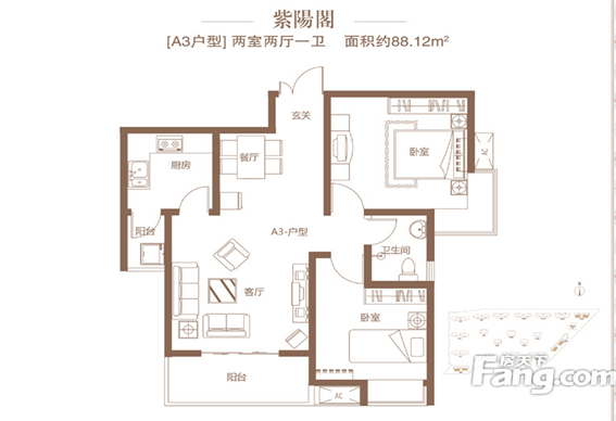 润城，两居室，简约中式